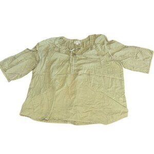 Dressbarn Womens Green Cotton Top 3X